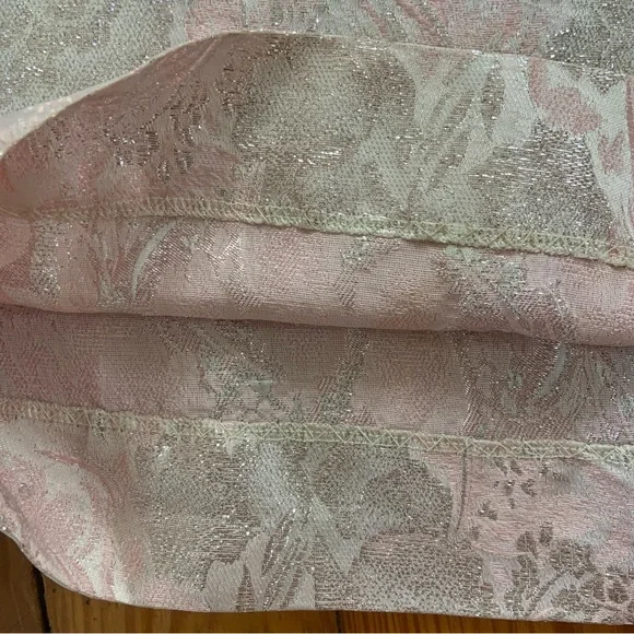 Vintage 1950s-1960s Metallic Floral Sleeveless Cocktail Dress - Picture 6 of 12